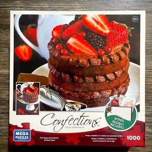 Mega Puzzles Confections Chocolate Cake 1000 piece puzzle. 🧩